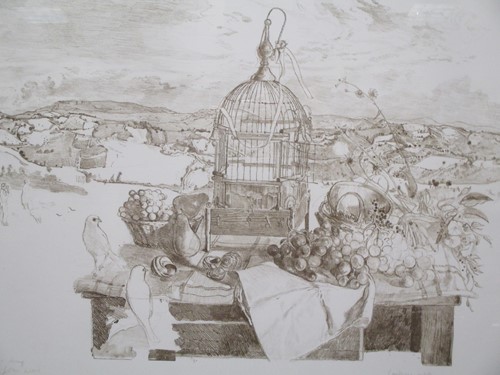 Lot 409 - John Stanton Ward RA, Urbino view, monochrome...
