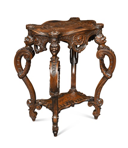 Lot 378 - French walnut two tier gueridon