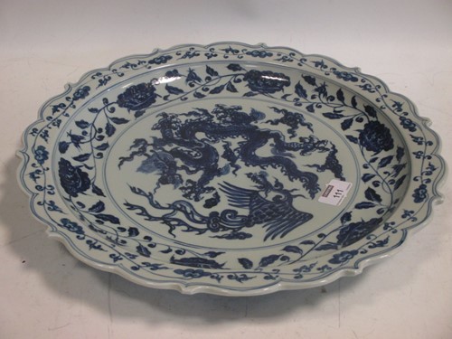 Lot 111 - A Chinese modern large blue and white...