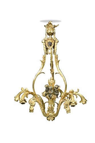 Lot 275 - An ormolu and bronze twelve light electrolier