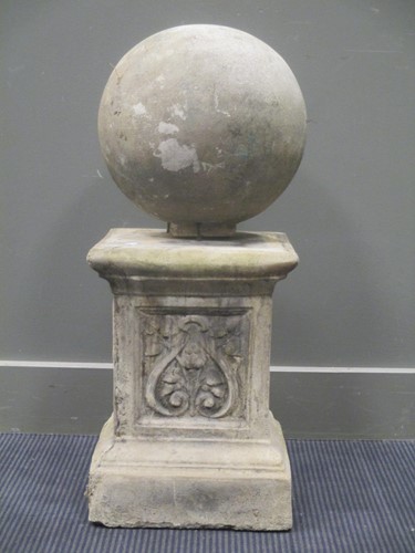 Lot 429 - A composite stone sphere 32cm diameter, and a...