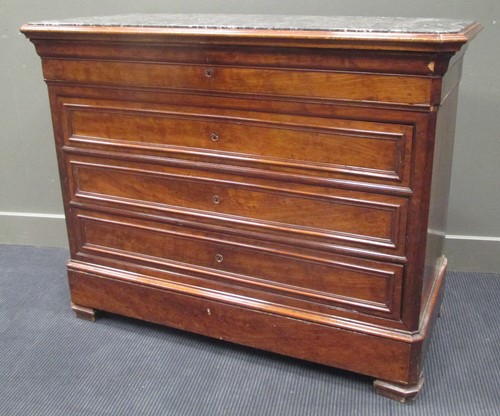 Lot 440 - A Continental three drawer chest with marble...