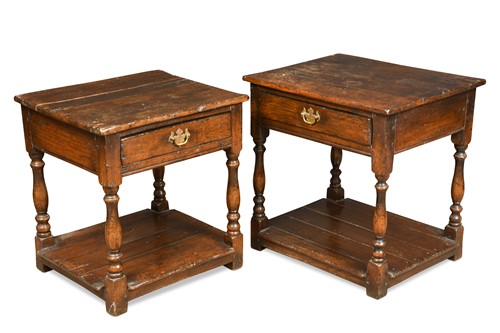 Lot 182 - Two similar oak bedside tables, mid 20th century