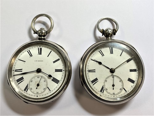 Lot 220 - J.W. Benson - A Victorian silver open faced pocket watch, and another