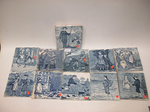 Lot 134A - A collection of Wedgwood tiles depicting...