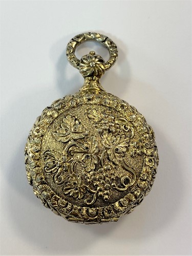 Lot 264 - A rare and unusual George IV cast silver gilt novelty vinaigrette by Joseph Wilmore