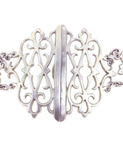 Lot 3 - An Edwardian silver belt of pierced links