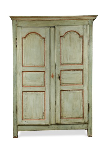 Lot 203 - A French painted cupboard, 19th century