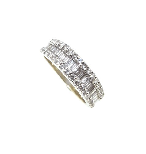 Lot 112 - A modern half hoop diamond ring
