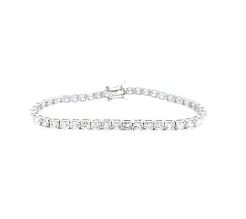 Lot 192 - An important 18ct white gold diamond line bracelet