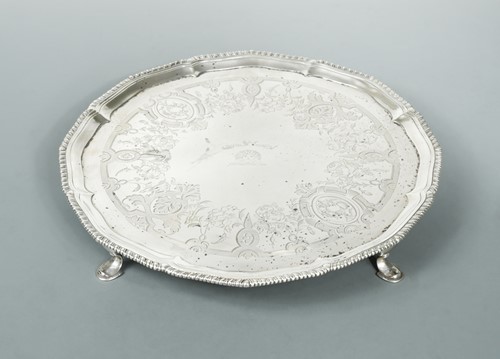 Lot 347 - A George III 18th century silver salver