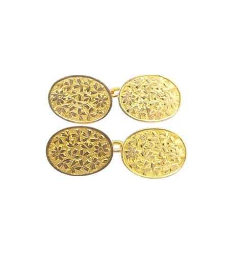 Lot 152 - A pair of Edwardian 15ct gold cufflinks