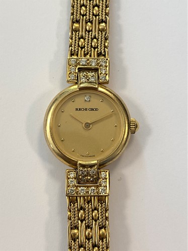 Lot 234 - Bueche Girod - A lady's 9ct gold and diamond set wristwatch