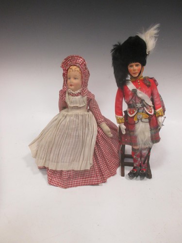Lot 156 - A painted felt head doll of HM The King,...