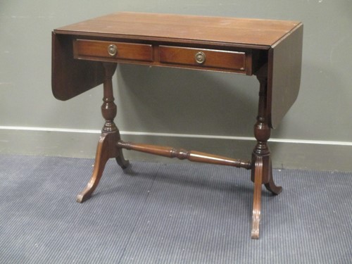 Lot 370 - A George III style sofa table, 73 x 144 x 51cm...