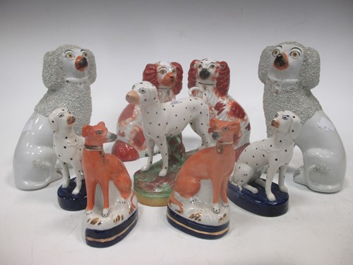 Lot 12 - Four small size pairs of Staffordshire dogs...