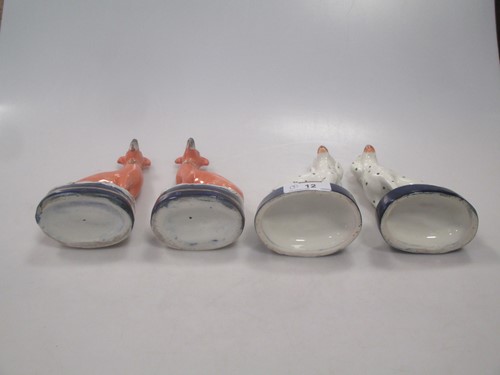 Lot 12 - Four small size pairs of Staffordshire dogs...