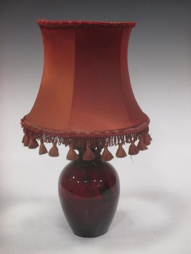 Lot 40 - A Royal Doulton flambe camel landscape vase...
