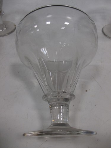 Lot 18 - Four large glass stem glasses; together with...