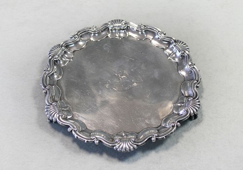 Lot 356 - A Victorian silver waiter