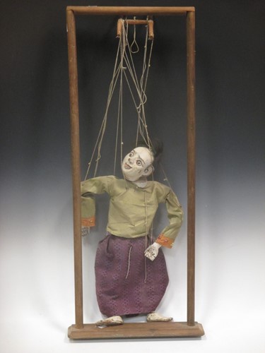 Lot 166 - An early 20th century Japanese figure puppet...