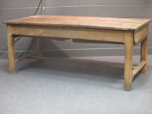 Lot 430 - A 19th century pine Auvergne farmhouse table,...