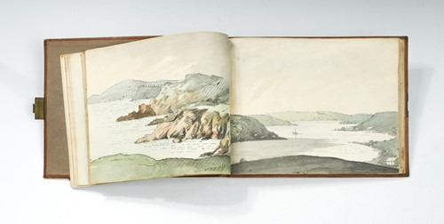 Lot 254 - An album of watercolour sketches and drawings dated 1797, 20 x 26cm