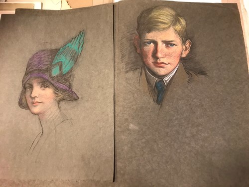 Lot 394 - Two 1920s stylish head portraits