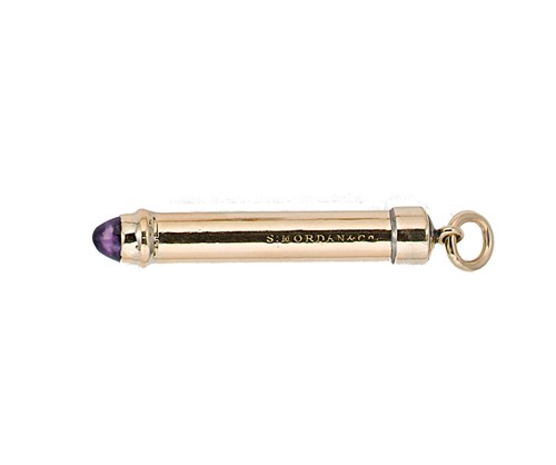 Lot 34 - An amethyst pendant, mark of Sampson Mordan & Co