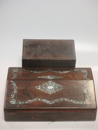 Lot 10 - A Victorian rosewood writing slope and a 19th...