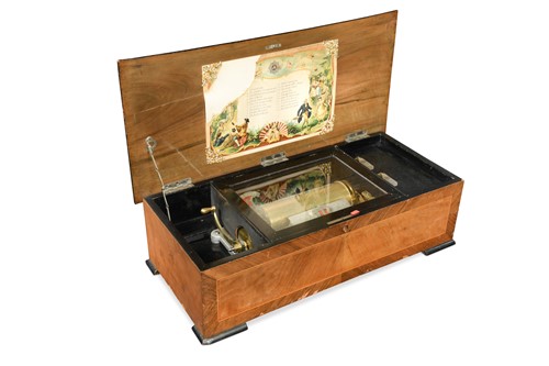 Lot 945 - A Swiss cylinder musical box, 19th century