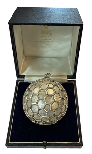 Lot 312 - A late 20th century silver pomander designed by Anthony Elson RCA, mark of Garrard & Co Ltd.