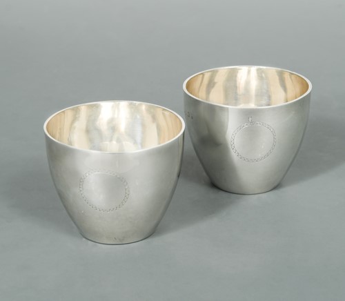 Lot 487 - York - A pair of rare George IV silver tumbler cups