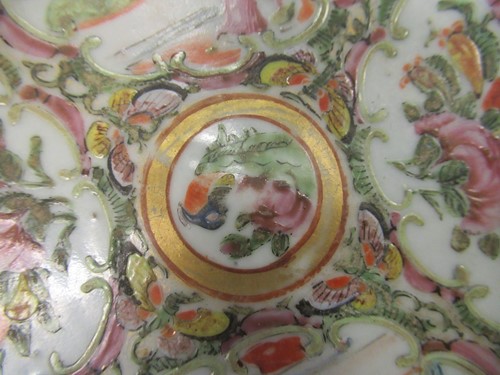 Lot 28 - A Cantonese famille rose bowl 26.5cms, three...