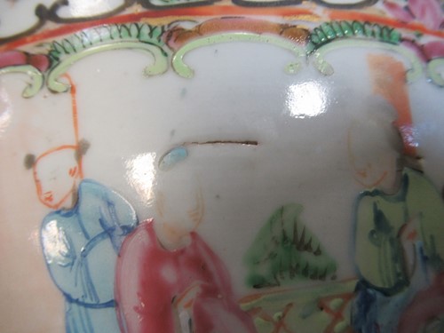 Lot 28 - A Cantonese famille rose bowl 26.5cms, three...