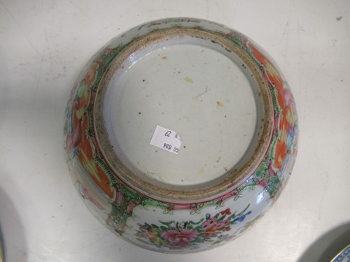 Lot 28 - A Cantonese famille rose bowl 26.5cms, three...
