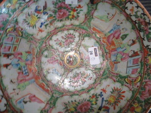 Lot 28 - A Cantonese famille rose bowl 26.5cms, three...