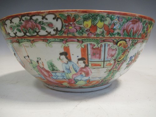 Lot 28 - A Cantonese famille rose bowl 26.5cms, three...
