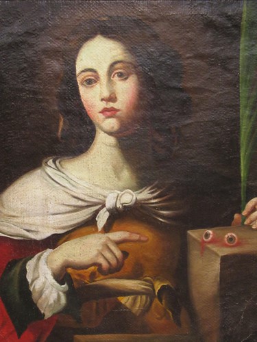 Lot 330 - Follower of Francesco Guarino, St Lucy, oil on...