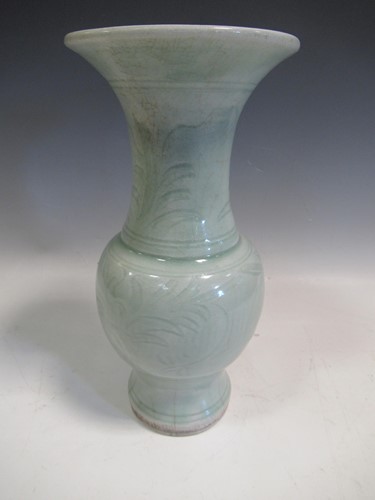 Lot 36 - A Chinese celadon yenyen vase, 32cm high