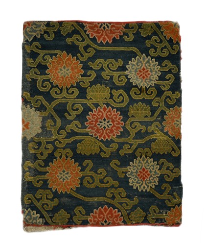 Lot 376 - A Tibetan Gomden pillow rug, early 20th century