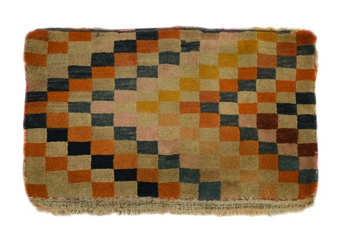 Lot 175 - A Tibetan Gomden pillow rug, early 20th century