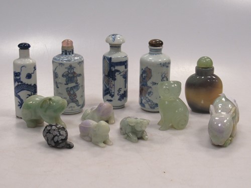 Lot 118 - Four Chinese porcelain snuff bottles, a...