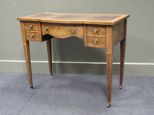 Lot 558 - An Edwardian rosewood and satin wood inlaid...