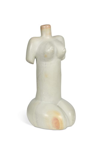 Lot 61 - A carved hardstone model of an abstract female nude
