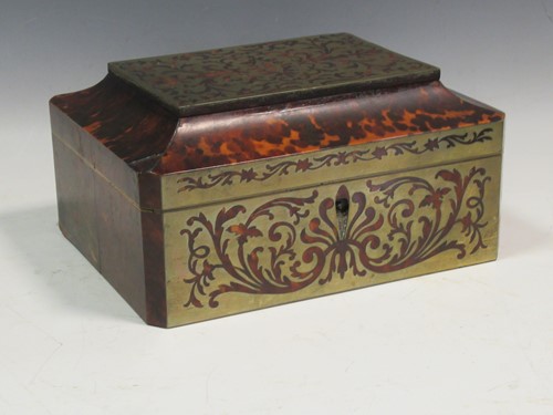 Lot 34 - Tortoiseshell sewing box