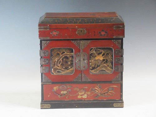 Lot 36 - A Japanese meiji period lacquered table...