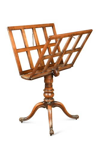 Lot 923 - A mid Victorian figured walnut folio stand