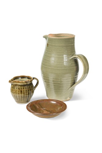 Lot 35 - St Ives Pottery, a celadon glazed water jug