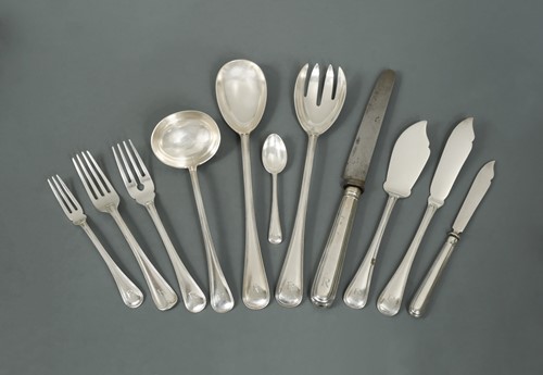 Lot 354 - An early 20th century 127-piece set of German metalwares silver cutlery and flatware